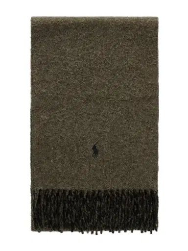 Polo Ralph Lauren Logo-Embroidered Reversible Fringed Recycled Wool and Nylon-Blend Scarf - Men | Thumbnail 1 Polo Ralph Lauren Logo-Embroidered Reversible Fringed Recycled Wool and Nylon-Blend Scarf - Men | Thumbnail 1