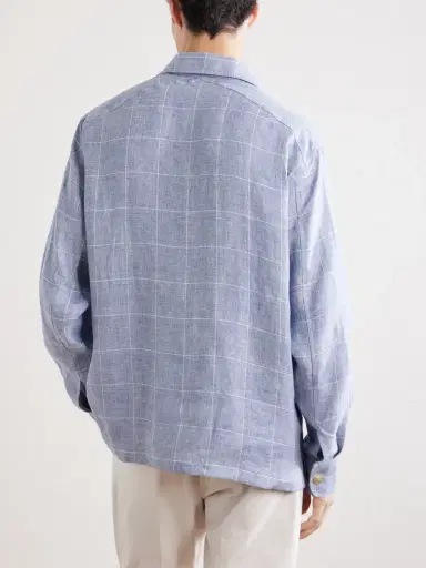 Ralph Lauren Purple Label Clayburn Checked Linen Shirt - Men | Thumbnail 4 Ralph Lauren Purple Label Clayburn Checked Linen Shirt - Men | Thumbnail 4