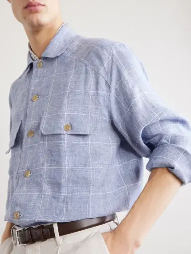 Ralph Lauren Purple Label Clayburn Checked Linen Shirt - Men | Thumbnail 5 Ralph Lauren Purple Label Clayburn Checked Linen Shirt - Men | Thumbnail 5