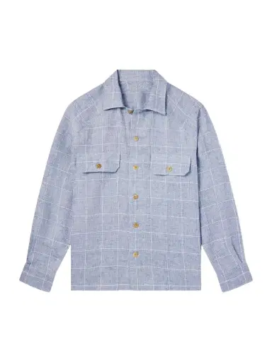 Ralph Lauren Purple Label Clayburn Checked Linen Shirt - Men | Thumbnail 1 Ralph Lauren Purple Label Clayburn Checked Linen Shirt - Men | Thumbnail 1