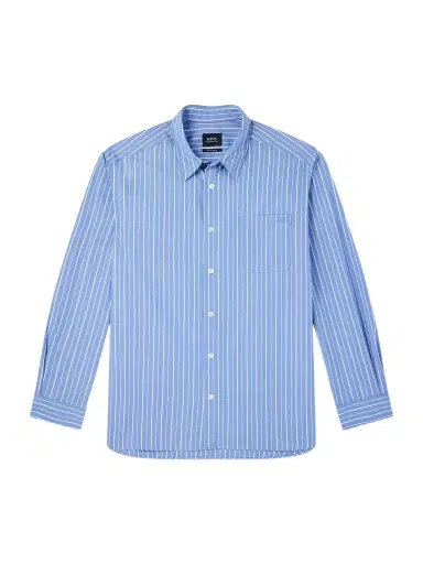 A.P.C. Malo Striped Cotton-Poplin Shirt - Men | Thumbnail 1 A.P.C. Malo Striped Cotton-Poplin Shirt - Men | Thumbnail 1