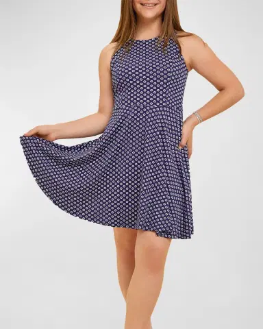 Un Deux Trois Girl's Sleeveless Fit-and-Flare Dress, Size 8-18 | Thumbnail 2 Un Deux Trois Girl's Sleeveless Fit-and-Flare Dress, Size 8-18 | Thumbnail 2