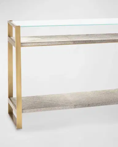 Regina Andrew Andres Hair on Hide Console Table, Brass | Thumbnail 3 Regina Andrew Andres Hair on Hide Console Table, Brass | Thumbnail 3