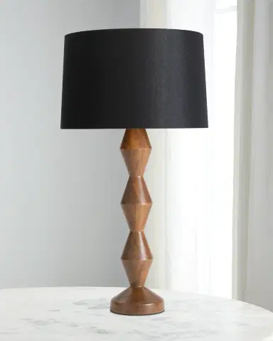 Regina Andrew Crew 30" Walnut Buffet Lamp, Black Shade | Thumbnail 1 Regina Andrew Crew 30" Walnut Buffet Lamp, Black Shade | Thumbnail 1