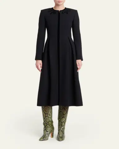 Valentino Garavani Tailored Velvet Trim Coat Dress | Thumbnail 2 Valentino Garavani Tailored Velvet Trim Coat Dress | Thumbnail 2