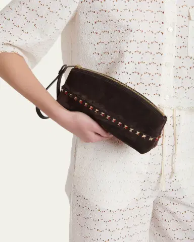 Valentino Garavani Rockstud Suede Wristlet Pochette | Thumbnail 2 Valentino Garavani Rockstud Suede Wristlet Pochette | Thumbnail 2