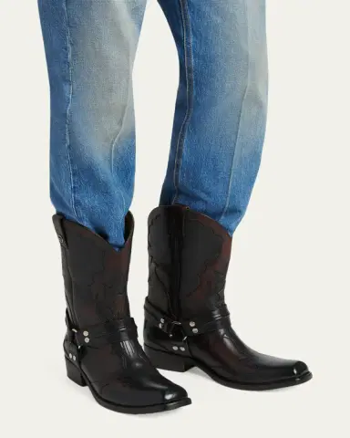 Versace Men's Nubuck Leather Western Boots | Thumbnail 2 Versace Men's Nubuck Leather Western Boots | Thumbnail 2