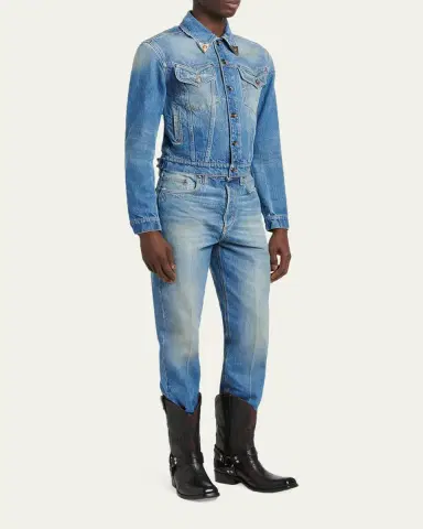 Versace Men's Nubuck Leather Western Boots | Thumbnail 3 Versace Men's Nubuck Leather Western Boots | Thumbnail 3
