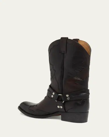 Versace Men's Nubuck Leather Western Boots | Thumbnail 4 Versace Men's Nubuck Leather Western Boots | Thumbnail 4