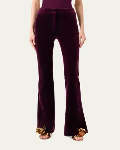 Akris Faris Neoprene Velvet Bootcut-Leg Pants | Thumbnail 4 Akris Faris Neoprene Velvet Bootcut-Leg Pants | Thumbnail 4