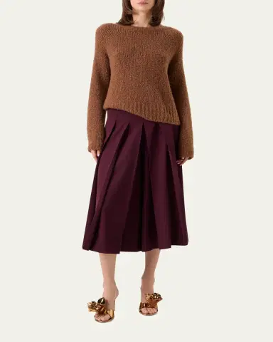 Akris Wool Gabardine Pleated Midi Skirt | Thumbnail 2 Akris Wool Gabardine Pleated Midi Skirt | Thumbnail 2