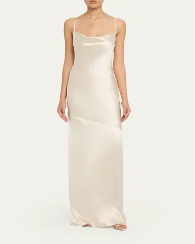 Atelier Prabal Gurung Thin Strap Cowl-Neck Silk Gown | Thumbnail 2 Atelier Prabal Gurung Thin Strap Cowl-Neck Silk Gown | Thumbnail 2