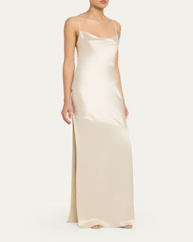 Atelier Prabal Gurung Thin Strap Cowl-Neck Silk Gown | Thumbnail 4 Atelier Prabal Gurung Thin Strap Cowl-Neck Silk Gown | Thumbnail 4