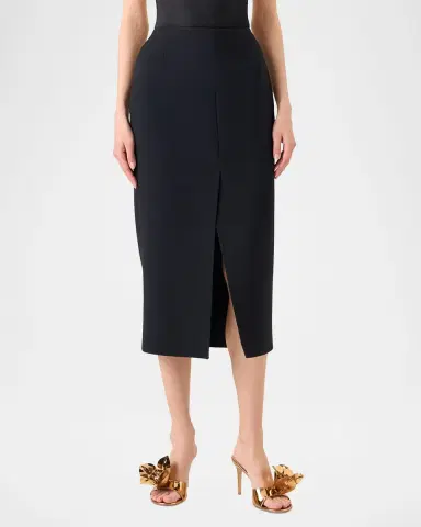 Akris Wool Double-Face Slit Midi Pencil Skirt | Thumbnail 2 Akris Wool Double-Face Slit Midi Pencil Skirt | Thumbnail 2