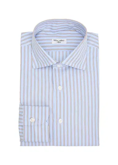 Cesare Attolini Men's Cotton Multi-Stripe Dress Shirt | Thumbnail 3 Cesare Attolini Men's Cotton Multi-Stripe Dress Shirt | Thumbnail 3
