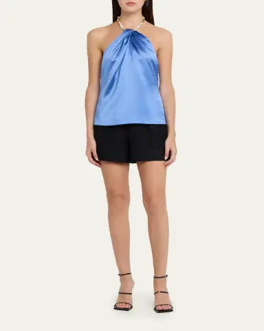 Retrofête Milani Beaded Satin Halter Top | Thumbnail 2 Retrofête Milani Beaded Satin Halter Top | Thumbnail 2