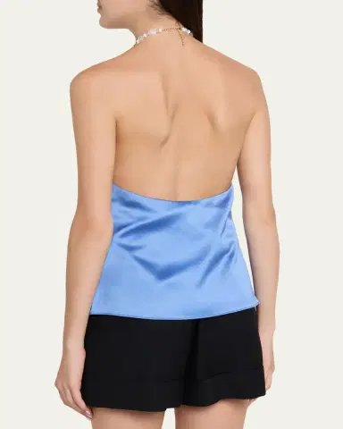 Retrofête Milani Beaded Satin Halter Top | Thumbnail 3 Retrofête Milani Beaded Satin Halter Top | Thumbnail 3
