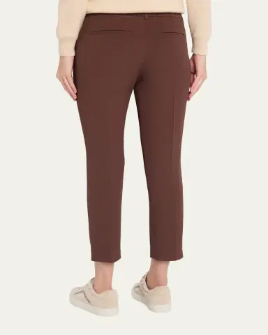 Brunello Cucinelli Silk Crepe Slim-Leg Ankle Pull-On Pants | Thumbnail 3 Brunello Cucinelli Silk Crepe Slim-Leg Ankle Pull-On Pants | Thumbnail 3