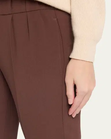 Brunello Cucinelli Silk Crepe Slim-Leg Ankle Pull-On Pants | Thumbnail 5 Brunello Cucinelli Silk Crepe Slim-Leg Ankle Pull-On Pants | Thumbnail 5