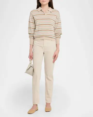 Guest In Residence Collegiate Stripe Cashmere Polo | Thumbnail 2 Guest In Residence Collegiate Stripe Cashmere Polo | Thumbnail 2