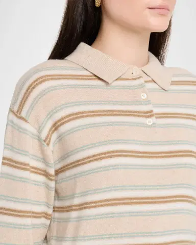 Guest In Residence Collegiate Stripe Cashmere Polo | Thumbnail 5 Guest In Residence Collegiate Stripe Cashmere Polo | Thumbnail 5