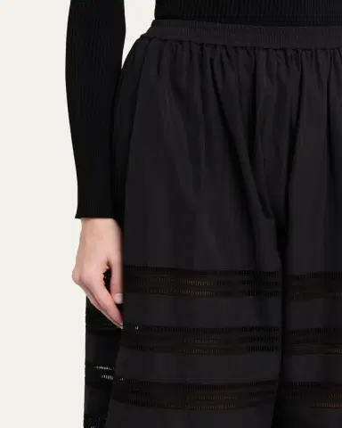 Alaïa Embroidered Cotton Wide-Leg Crop Culotte Pants | Thumbnail 5 Alaïa Embroidered Cotton Wide-Leg Crop Culotte Pants | Thumbnail 5