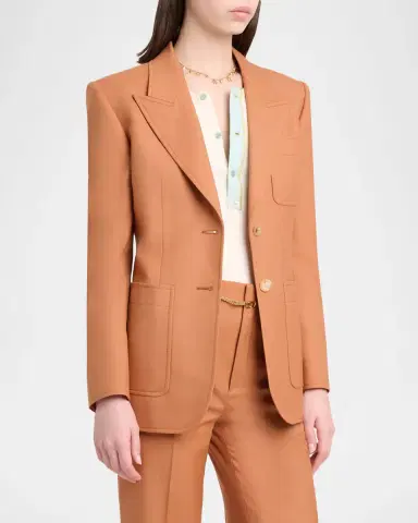 Chloé Single-Breasted Patch Pocket Jacket | Thumbnail 4 Chloé Single-Breasted Patch Pocket Jacket | Thumbnail 4