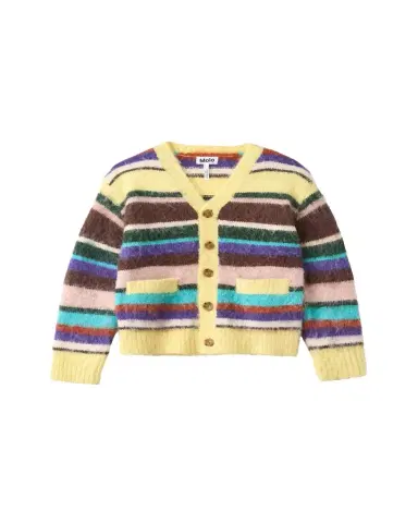 Molo Girl's Brutus Striped Wool-Blend Cardigan, Size 7-14 | Thumbnail 1 Molo Girl's Brutus Striped Wool-Blend Cardigan, Size 7-14 | Thumbnail 1