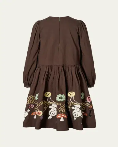 Molo Girl's Camma Embroidered Cotton Long-Sleeve Dress, Size 7-14 | Thumbnail 2 Molo Girl's Camma Embroidered Cotton Long-Sleeve Dress, Size 7-14 | Thumbnail 2