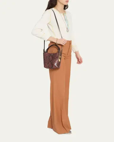 Chloé Spin Small Python-Embossed Leather Top-Handle Bag | Thumbnail 2 Chloé Spin Small Python-Embossed Leather Top-Handle Bag | Thumbnail 2