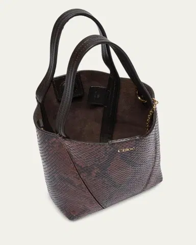 Chloé Spin Small Python-Embossed Leather Top-Handle Bag | Thumbnail 4 Chloé Spin Small Python-Embossed Leather Top-Handle Bag | Thumbnail 4