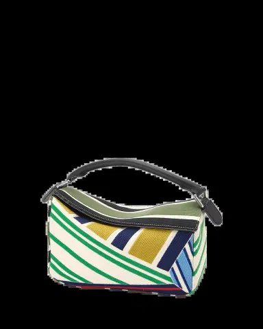 LOEWE Puzzle Small Embroidered Striped Top-Handle Bag | Thumbnail 2 LOEWE Puzzle Small Embroidered Striped Top-Handle Bag | Thumbnail 2