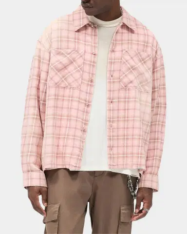 REPRESENT Men 's Legacy Check Cotton Shirt | Thumbnail 4 REPRESENT Men 's Legacy Check Cotton Shirt | Thumbnail 4