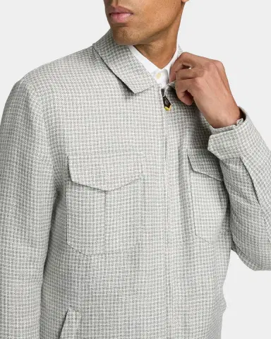 Sartorio Men's Joly Houndstooth Linen-Blend Zip-Front Jacket | Thumbnail 5 Sartorio Men's Joly Houndstooth Linen-Blend Zip-Front Jacket | Thumbnail 5