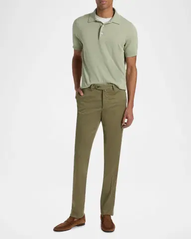 Sartorio Men 's Flat-Front Cotton-Blend Trousers | Thumbnail 2 Sartorio Men 's Flat-Front Cotton-Blend Trousers | Thumbnail 2