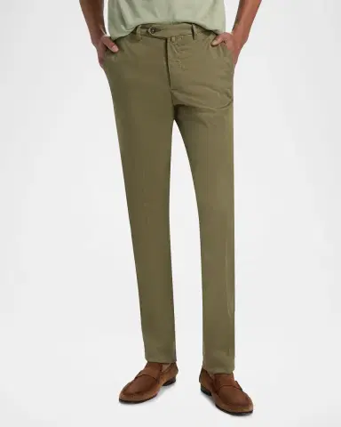 Sartorio Men 's Flat-Front Cotton-Blend Trousers | Thumbnail 4 Sartorio Men 's Flat-Front Cotton-Blend Trousers | Thumbnail 4