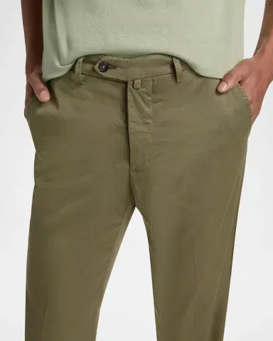 Sartorio Men 's Flat-Front Cotton-Blend Trousers | Thumbnail 5 Sartorio Men 's Flat-Front Cotton-Blend Trousers | Thumbnail 5
