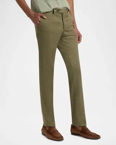 Sartorio Men 's Flat-Front Cotton-Blend Trousers | Thumbnail 7 Sartorio Men 's Flat-Front Cotton-Blend Trousers | Thumbnail 7