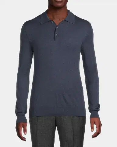 Isaia Men 's Wool Polo Sweater | Thumbnail 4 Isaia Men 's Wool Polo Sweater | Thumbnail 4