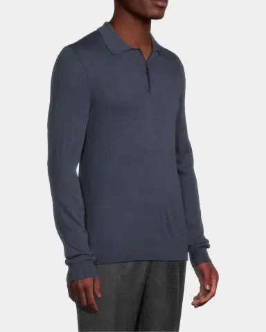 Isaia Men 's Wool Polo Sweater | Thumbnail 6 Isaia Men 's Wool Polo Sweater | Thumbnail 6