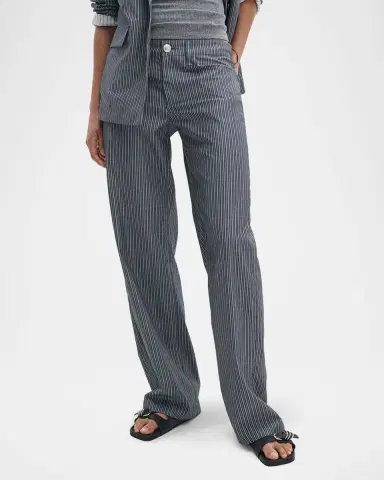 rag & bone Saige Striped Low-Rise Poplin Pants | Thumbnail 4 rag & bone Saige Striped Low-Rise Poplin Pants | Thumbnail 4
