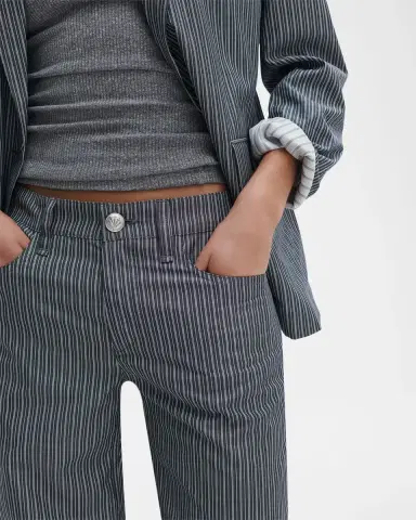 rag & bone Saige Striped Low-Rise Poplin Pants | Thumbnail 5 rag & bone Saige Striped Low-Rise Poplin Pants | Thumbnail 5