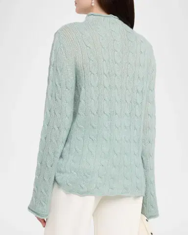 Guest In Residence Cable-Knit Mock-Neck Sweater | Thumbnail 3 Guest In Residence Cable-Knit Mock-Neck Sweater | Thumbnail 3