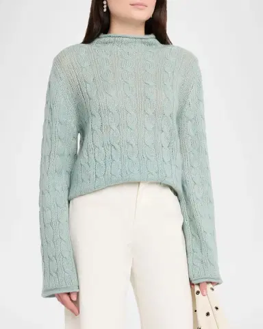 Guest In Residence Cable-Knit Mock-Neck Sweater | Thumbnail 4 Guest In Residence Cable-Knit Mock-Neck Sweater | Thumbnail 4