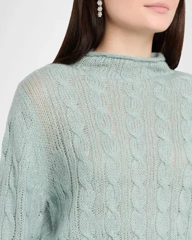 Guest In Residence Cable-Knit Mock-Neck Sweater | Thumbnail 5 Guest In Residence Cable-Knit Mock-Neck Sweater | Thumbnail 5