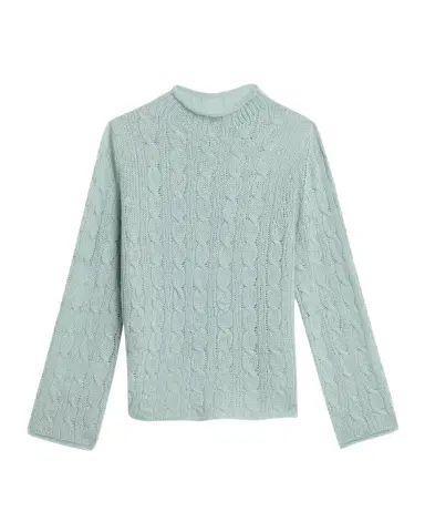 Guest In Residence Cable-Knit Mock-Neck Sweater | Thumbnail 1 Guest In Residence Cable-Knit Mock-Neck Sweater | Thumbnail 1