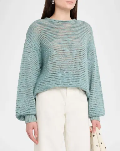 Guest In Residence Open Stripe Crewneck Sweater | Thumbnail 4 Guest In Residence Open Stripe Crewneck Sweater | Thumbnail 4