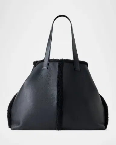 Akris Ai Reversible Leather and Shearling Tote Bag | Thumbnail 3 Akris Ai Reversible Leather and Shearling Tote Bag | Thumbnail 3