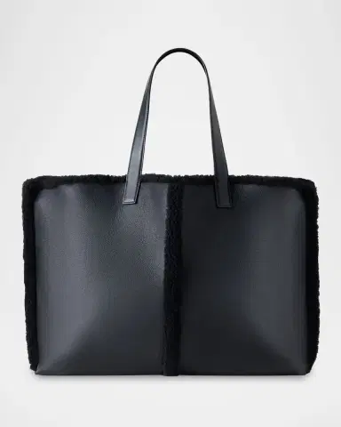 Akris Ai Reversible Leather and Shearling Tote Bag | Thumbnail 5 Akris Ai Reversible Leather and Shearling Tote Bag | Thumbnail 5