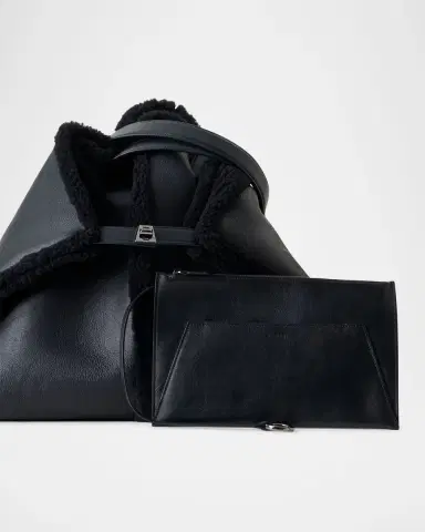 Akris Ai Reversible Leather and Shearling Tote Bag | Thumbnail 8 Akris Ai Reversible Leather and Shearling Tote Bag | Thumbnail 8